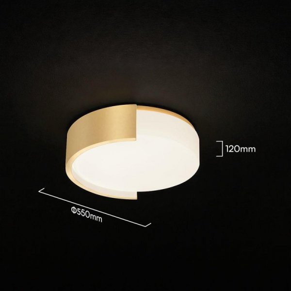 Oprawa sufitowa plafoniera V-TAC 63W LED 55cm 3w1 ściemnialna złota BT pilot CCT VT-84036 3000K-4000K-6000K 7200lm