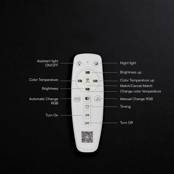 Oprawa sufitowa plafoniera V-TAC 63W LED 55cm 3w1 ściemnialna złota BT pilot CCT VT-84036 3000K-4000K-6000K 7200lm