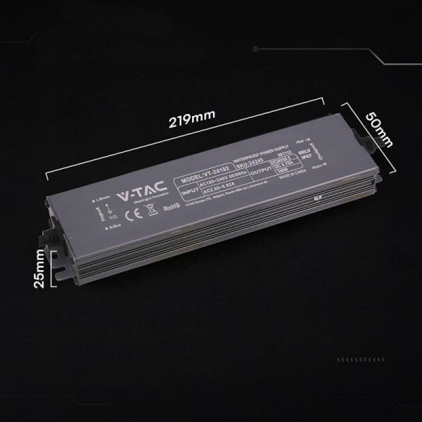 Zasilacz do LED hermetyczny SLIM V-TAC 100W 24V 4.15A IP67 filtr EMI VT-24102