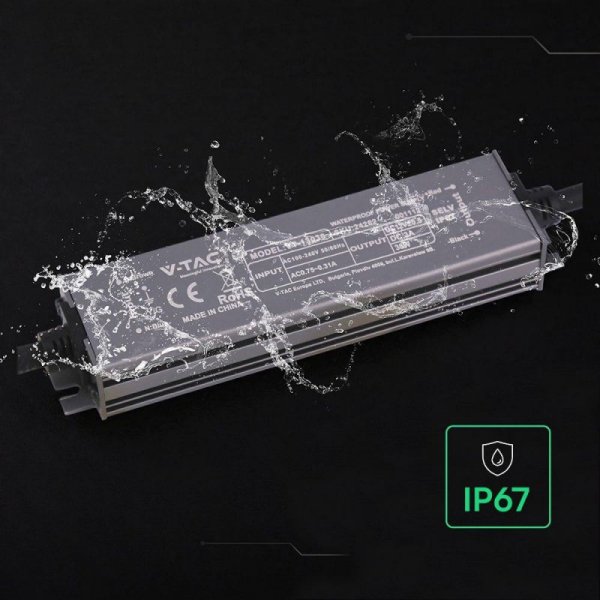 Zasilacz do LED hermetyczny SLIM V-TAC 36W 12V 3A IP67 filtr EMI VT-13036