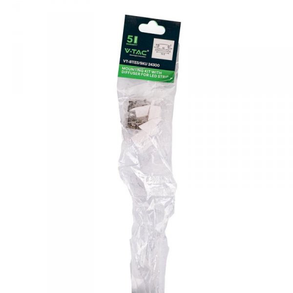 Profil do LED zestaw, ALU anodowany V-TAC 2mb klosz mleczny 13,2x7mm VT-81133 5 lat gwarancji