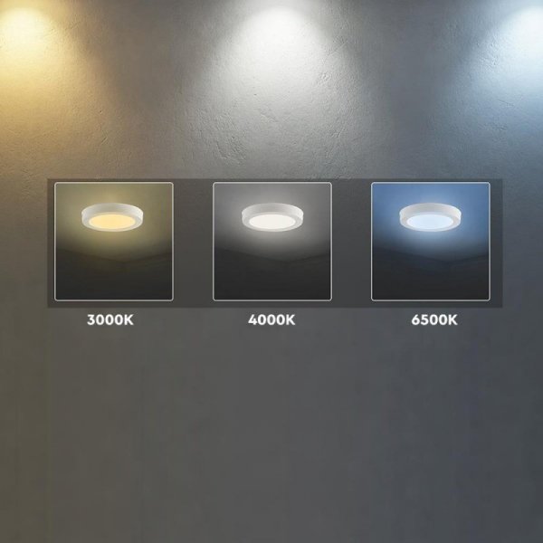 Panel natynkowy downlight V-TAC 6W LED CREE CHIP okrągły 121x30mm VT-60006CCT 3000K-4000K-6500K 630lm 6 lat gwarancji