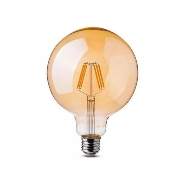 Żarówka LED V-TAC 6W Filament E27 G125 Bursztyn VT-2085 2200K 600lm 2 Lata Gwarancji