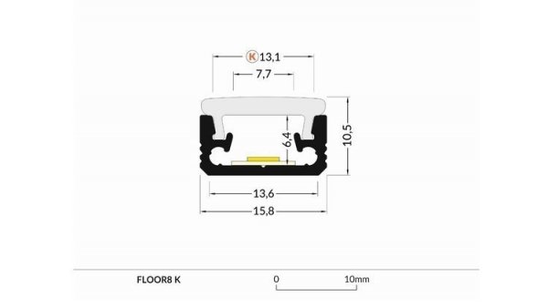 Profil LED FLOOR8 K 1M.