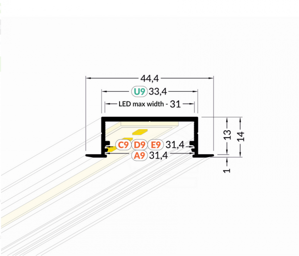 Profil aluminiowy LED VARIO30-06 2m.