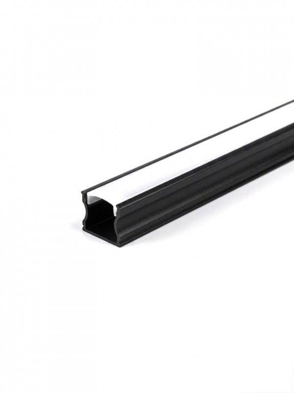 Profil LP-Y czarny prosty głęboki 1m kpl. klosz zaślepki uchwyty