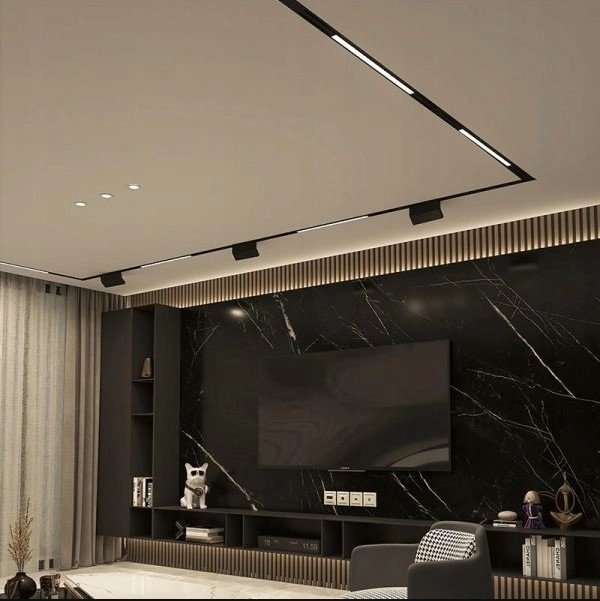 Lampa magnetyczna LED 40W 6000K szynowa liniowa czarna 48V
