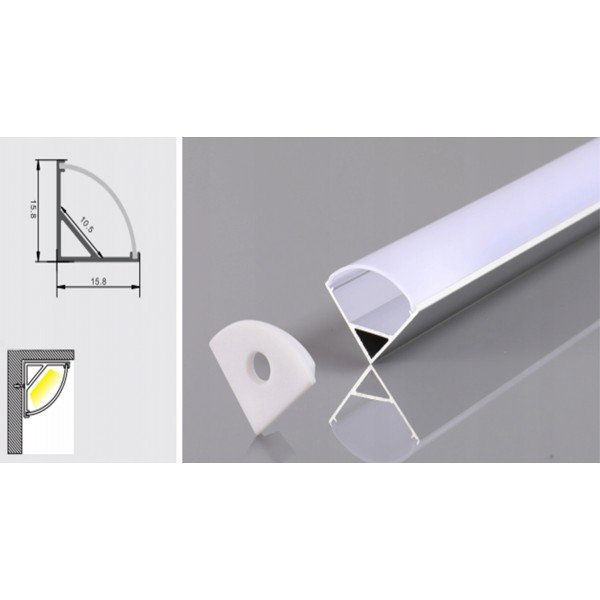 Profil LP-C narożny 2m kpl. klosz zaślepki uchwyty 
