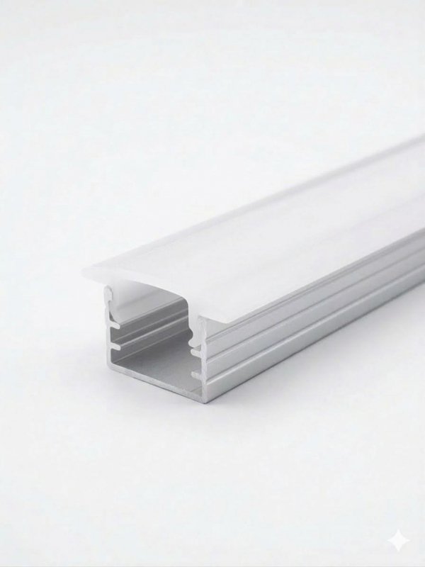 Profil LP-DUO ANODOWANY WPUSZCZANY/NAWIERZCHNIOWY 2m kpl. klosz zaślepki uchwyty 