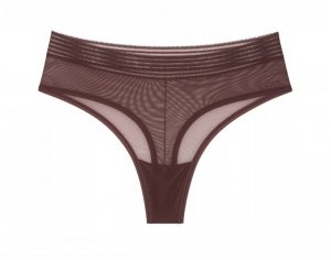 Majtki Triumph Tempting Sheer Highwaist String bordowe