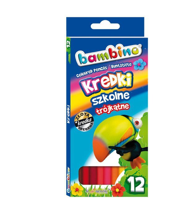 Kredki ołówkowe trójkątne Bambino 12 kolorów 9367