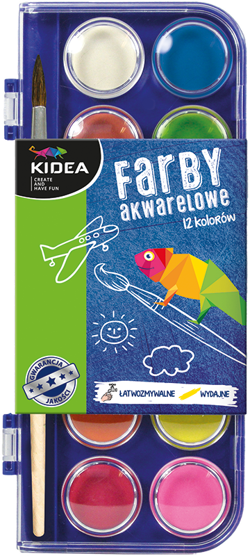 Farby akwarelowe Kidea 12 kolorów