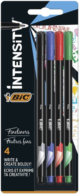 Cienkopisy BIC Intensity Fine mix AST Blister 4 kolory
