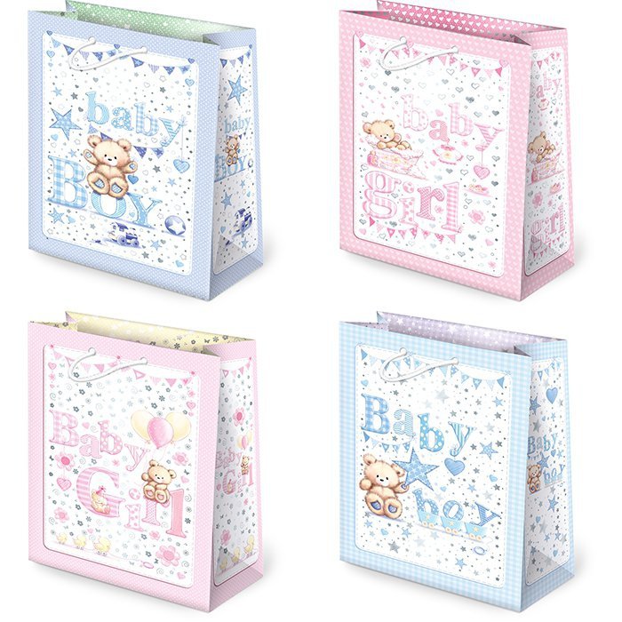 Torebki ozdobne XL-68 Baby boy baby girl 10 sztuk