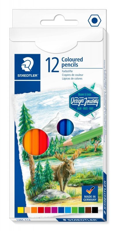 Kredki sześciokątne Design Journey 12 kolorów Staedtler