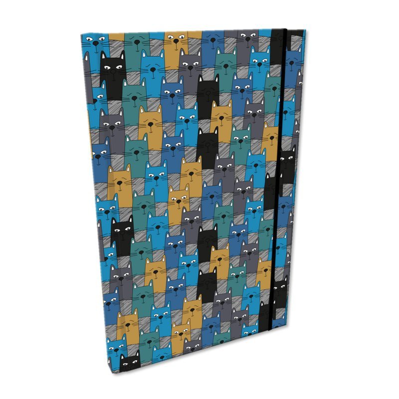 Notes A5 kratka z gumką Soft Touch lakier UV kocury