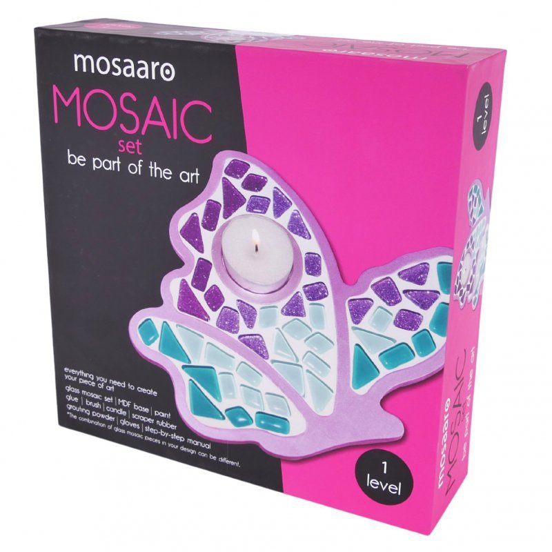 Zestaw kreatywny Mozaika Świecznik Motyl MA1004