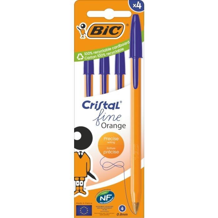 Długopis Orange Fine Cristal BIC niebieski 4szt.