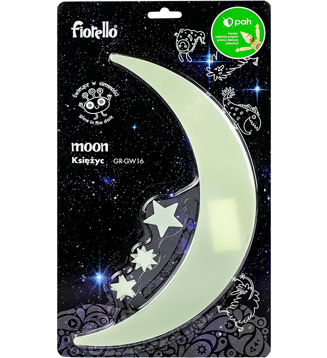 Ozdoby fluorescencyjne Księżyc i Gwiazdy Fiorello 6 szt.mix GR-GW16