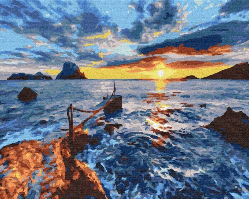 Malowanie po numerach BRUSHME 40x50 cm Na zachodzie słońca