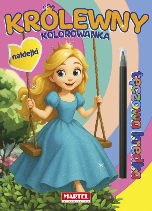 Królewny. Kolorowanka z naklejkami. Tęczowa kredka