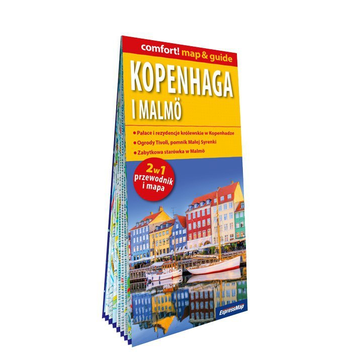 Kopenhaga i Malmö laminowany map&guide 2w1 przewodnik i mapa
