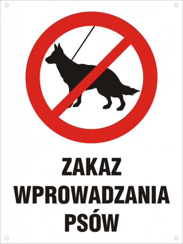 Zakaz wprowadzania psów