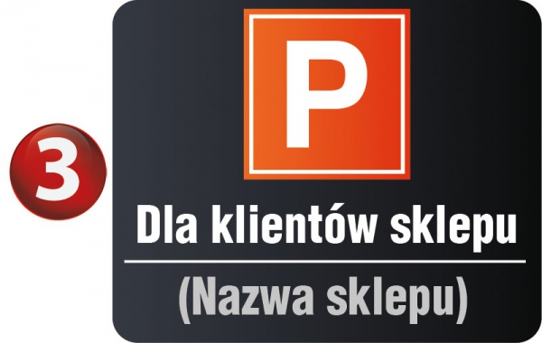 Tablica parking dla klientów sklepu 50/40cm (odblask)