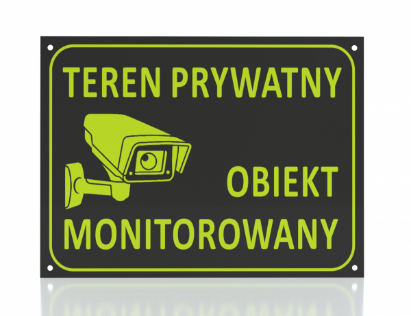 Tablica informacyjna teren prywatny obiekt monitorowany