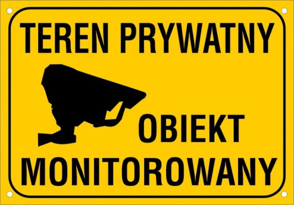 Teren prywatny Obiekt monitorowany 40 cm x 30 cm (odblask)