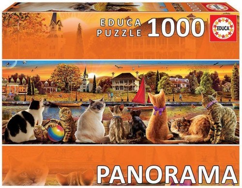 Puzzle 1000 elementów Koty na nadbrzeżu Panorama