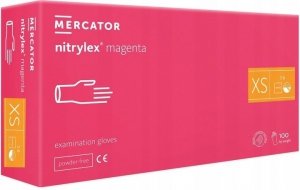 Rękawiczki Nitrylowe XS - 100szt Magenta (intensywny różowy)