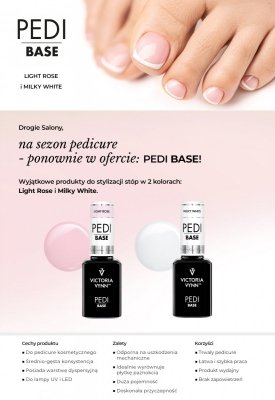          PEDI BASE Light Rose - Baza hybrydowa do pedicure, jasnoróżowa