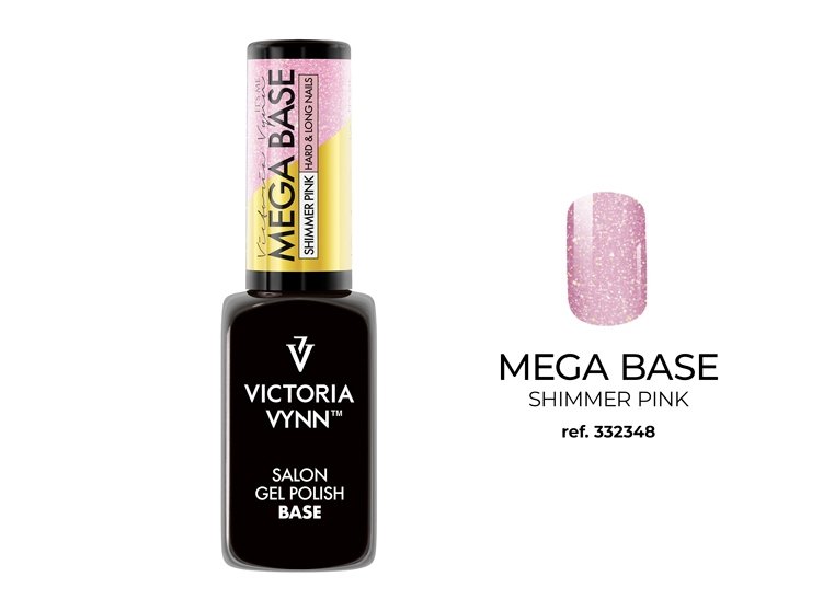       Mega Base - kolor Shimmer Pink  8ml - Baza Hybrydowa