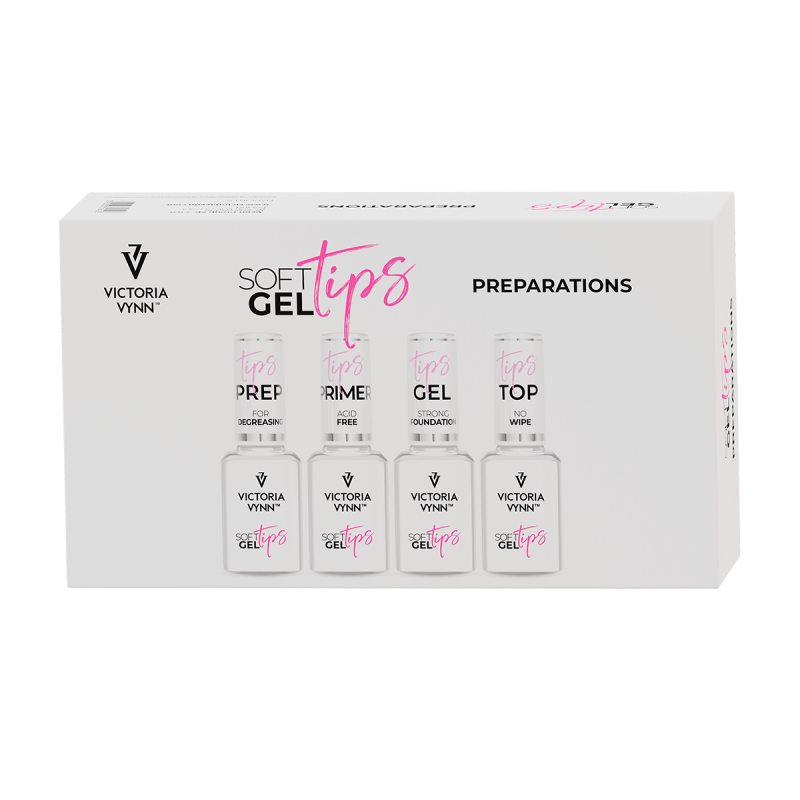    SOFT GEL TIPS Set - Zestaw (Lampa + Preparaty + Tipsy)