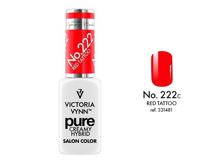  Kremowy Lakier Hybrydowy PURE kolor:  No 222 Red Tattoo