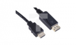 Kabel DisplayPort 2m Męskie DisplayPort to Męski przewód HDMI Czarny