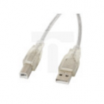 Przewód adapter USB 2.0 HighSpeed 3m ferryt USB-A - USB-B transparentny CA-USBA-12CC-0030-TR