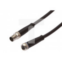 Kabel konfekcjonowany obustronny złącze M8 żeńskie 3-pinowe kątowe M8 męskie 3-pinowe proste 3x0,34mm² 0,6m PUR z wskaźnik LED I