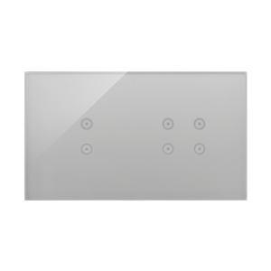 Simon Touch ramki Panel dotykowy S54 Touch, 2 moduły, 2 pola dotykowe pionowe + 4 pola dotykowe, srebrna mgła DSTR234/71