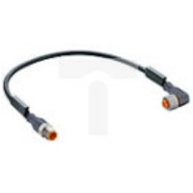 Kabel konfekcjonowany obustronnie M12 4-pinowy męskie proste żeńskie złącze kątowe czarny PUR RST 4-RKWT 4-225/0,3 M