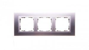 Simon 82 Ramka potrójna pozioma metalowa  aluminium/ ramka pośrednia aluminium mat 82937-33