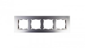 Simon 82 Ramka poczwórna pozioma metalowa  aluminium/ ramka pośrednia aluminium mat 82947-33