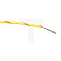 Przewód jednożyłowy linkowy, 0,2 mm², 7/0,2 mm, 24 AWG, PVC, 1 kV AC, Czerwony/Żółty, dł. 100m, RS PRO