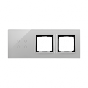 Simon Touch ramki Panel dotykowy S54 Touch, 3 moduły, 4 pola dotykowe + 2 otwory na osprzęty S54, srebrna mgła DSTR3400/71