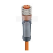 Kabel konfekcjonowany jednostronnie M8 3-pinowy żeńskie proste złącze z samoblokującym gwintem pomarańczowy PVC RKMV 3-06/5 M