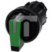 Przełącznik z możliwością podśw 22mm okrągły tworzywo czarny/zielony kr pióro 3 poz io