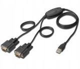 Konwerter/Adapter USB 2.0 do 2x RS232 (DB9) z kablem 1,5m DA-70158
