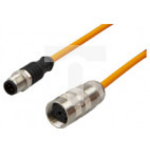 Złącze kablowe gniazdo proste M16 wtyk prosty M12 4-pinowe5m PUR VK50E225