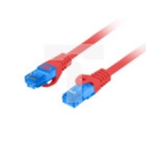 Kabel krosowy patchcord S/FTP kat.6A LSZH CCA czerwony 2m
